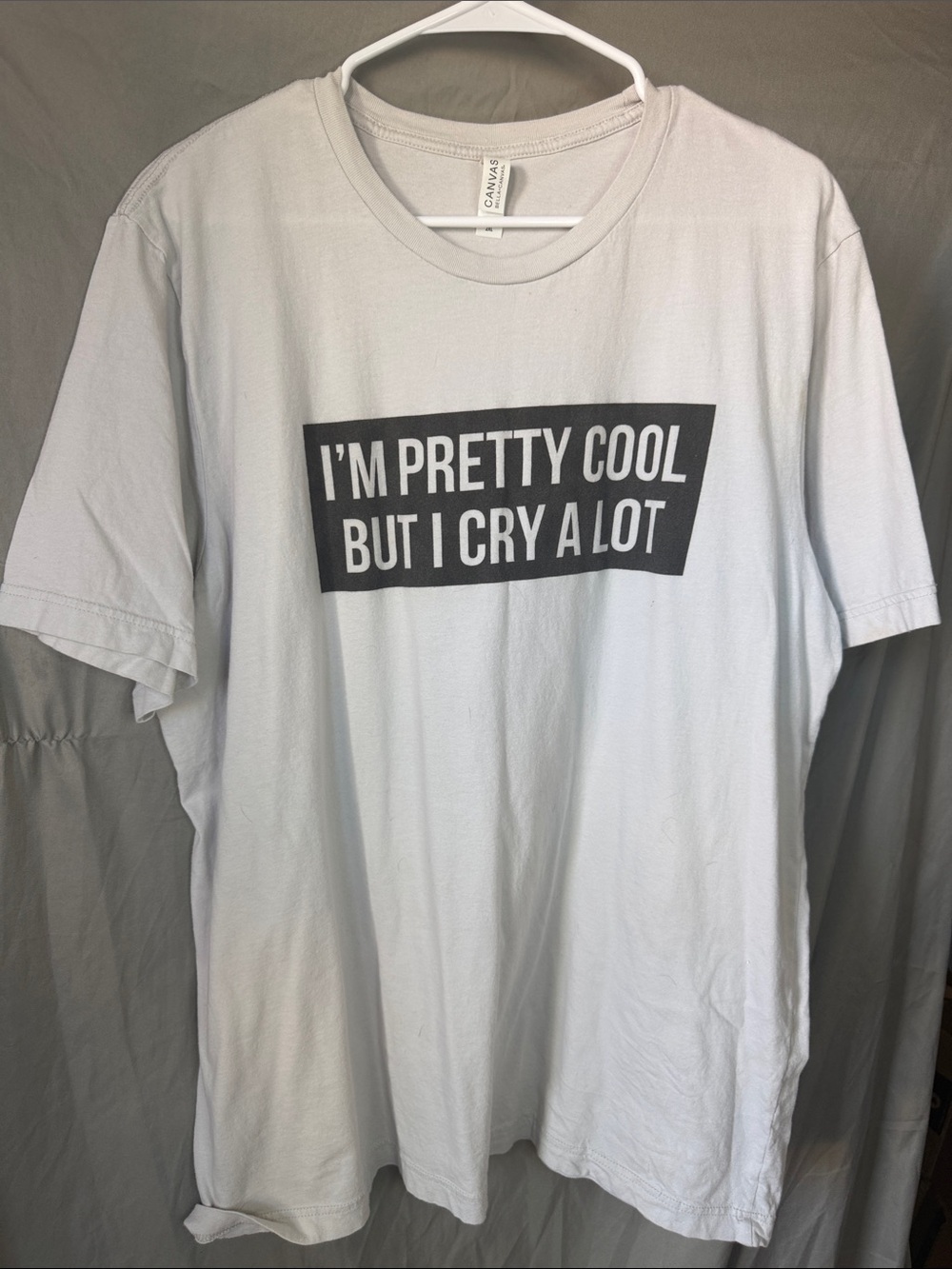 Bella Canvas White Tee with Black Block Slogan